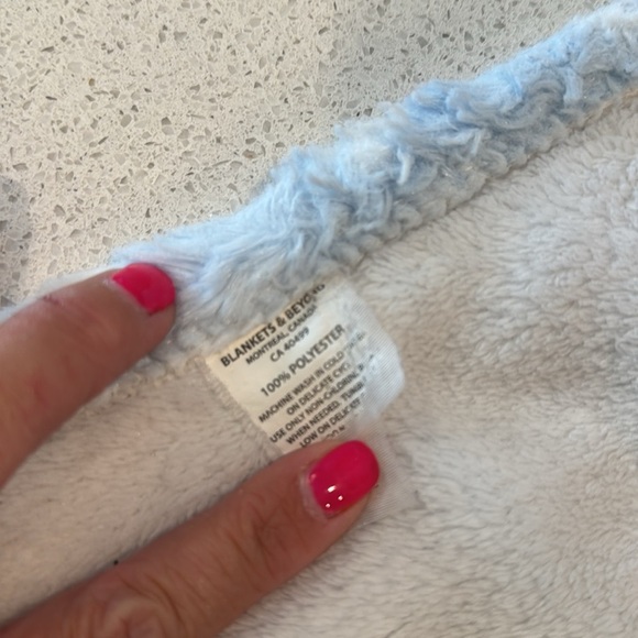 BLANKETS & BEYOND blue White Dots Hooded long ears dog BABY BLANKET Hood Plush - Picture 6 of 11